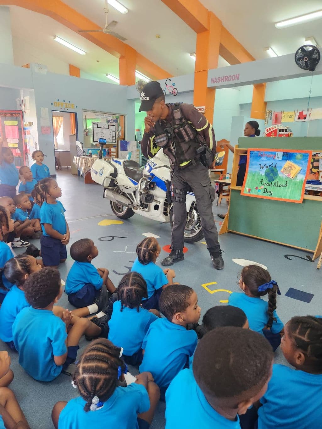 Hero Cop from Sangre Grande reads to youngsters